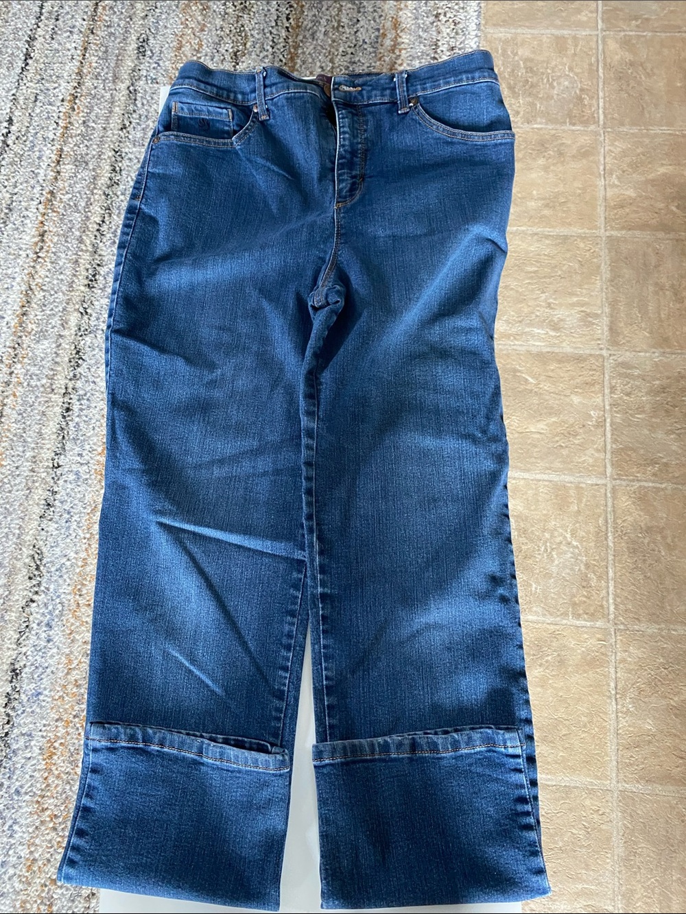 Gloria Vanderbilt Dark Blue Wide-Leg Jeans